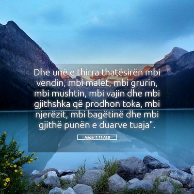 Picture 05 - Hagai 1:11 ALB - Dhe unë e thirra thatësirën mbi vendin, mbi - Bible Verse Picture