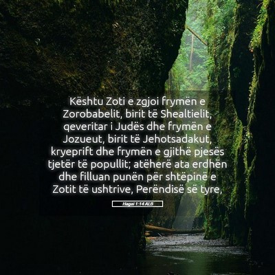 Picture 05 - Hagai 1:14 ALB - Kështu Zoti e zgjoi frymën e Zorobabelit, birit - Bible Verse Picture