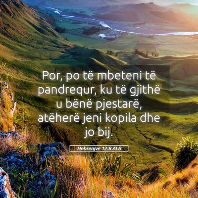 Picture 05 - Hebrenjve 12:8 ALB - Por, po të mbeteni të pandrequr, ku të gjithë - Bible Verse Picture