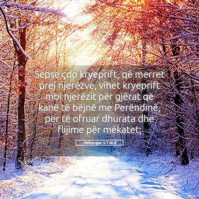 Picture 05 - Hebrenjve 5:1 ALB - Sepse çdo kryeprift, që merret prej njerëzve, - Bible Verse Picture