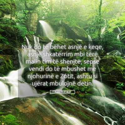 Picture 05 - Isaia 11:9 ALB - Nuk do të bëhet asnjë e keqe, asnjë - Bible Verse Picture