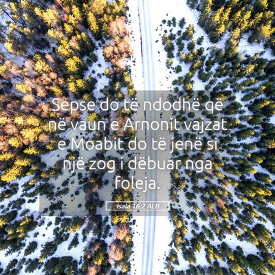 Picture 05 - Isaia 16:2 ALB - Sepse do të ndodhë që në vaun e Arnonit - Bible Verse Picture