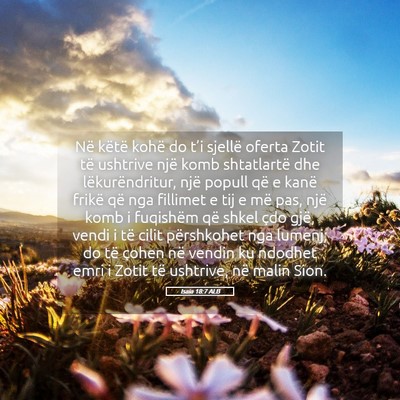 Picture 05 - Isaia 18:7 ALB - Në këtë kohë do t’i sjellë oferta Zotit - Bible Verse Picture