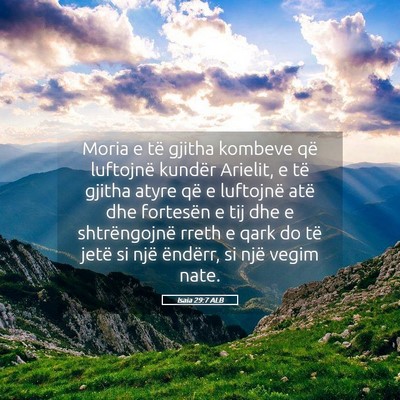 Picture 05 - Isaia 29:7 ALB - Moria e të gjitha kombeve që luftojnë kundër - Bible Verse Picture