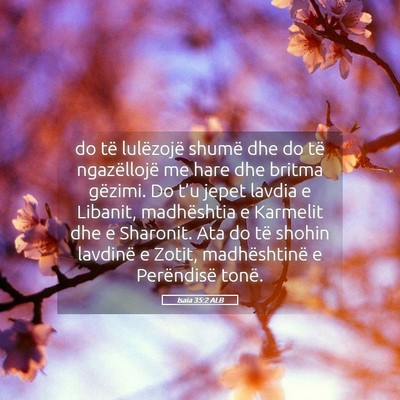 Picture 05 - Isaia 35:2 ALB - do të lulëzojë shumë dhe do të ngazëllojë - Bible Verse Picture