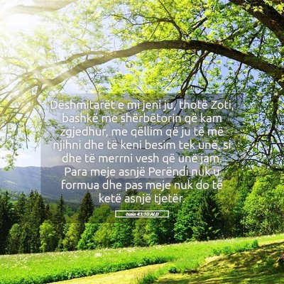 Picture 05 - Isaia 43:10 ALB - Dëshmitarët e mi jeni ju, thotë Zoti, bashkë - Bible Verse Picture