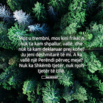 Picture 05 - Isaia 44:8 ALB - Mos u trembni, mos kini frikë! A nuk ta kam - Bible Verse Picture