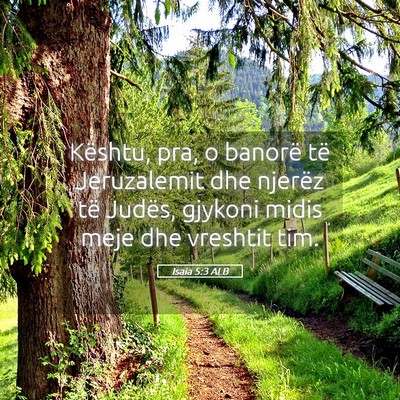 Picture 05 - Isaia 5:3 ALB - Kështu, pra, o banorë të Jeruzalemit dhe - Bible Verse Picture