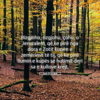 Picture 05 - Isaia 51:17 ALB - Rizgjohu, rizgjohu, çohu, o Jeruzalem, që ke - Bible Verse Picture