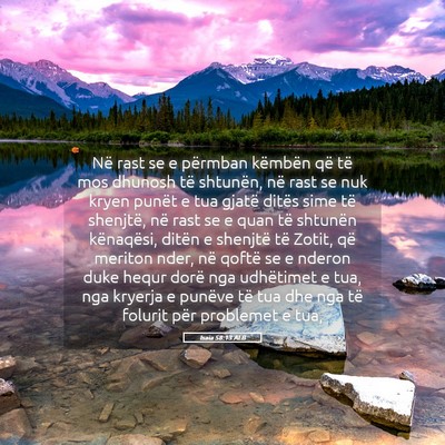 Picture 05 - Isaia 58:13 ALB - Në rast se e përmban këmbën që të mos - Bible Verse Picture