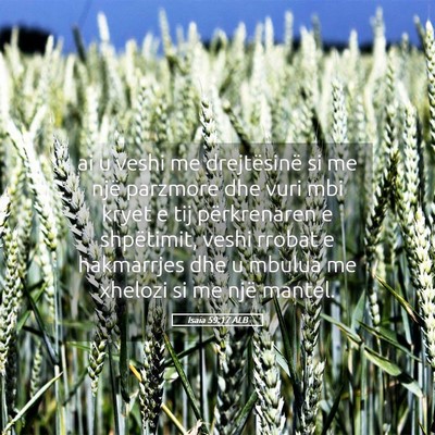 Picture 05 - Isaia 59:17 ALB - ai u veshi me drejtësinë si me një parzmore - Bible Verse Picture