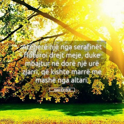 Picture 05 - Isaia 6:6 ALB - Atëherë një nga serafinët fluturoi drejt - Bible Verse Picture
