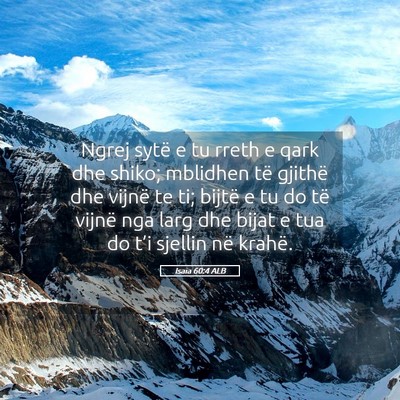 Picture 05 - Isaia 60:4 ALB - Ngrej sytë e tu rreth e qark dhe shiko; mblidhen - Bible Verse Picture