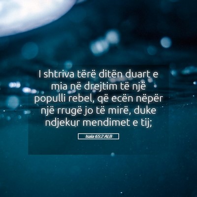 Picture 05 - Isaia 65:2 ALB - I shtriva tërë ditën duart e mia në drejtim - Bible Verse Picture
