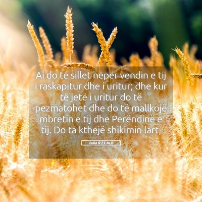 Picture 05 - Isaia 8:21 ALB - Ai do të sillet nëpër vendin e tij i - Bible Verse Picture