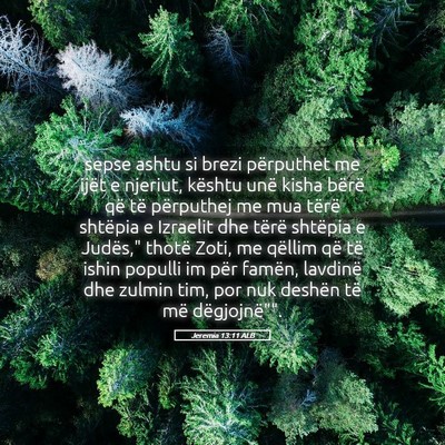 Picture 05 - Jeremia 13:11 ALB - sepse ashtu si brezi përputhet me ijët e - Bible Verse Picture