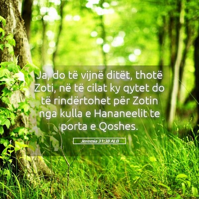 Picture 05 - Jeremia 31:38 ALB - Ja, do të vijnë ditët, thotë Zoti, në të - Bible Verse Picture