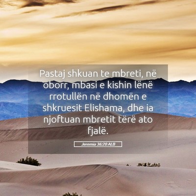 Picture 05 - Jeremia 36:20 ALB - Pastaj shkuan te mbreti, në oborr, mbasi e - Bible Verse Picture