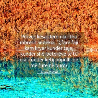 Picture 05 - Jeremia 37:18 ALB - Përveç kësaj Jeremia i tha mbretit Sedekia: - Bible Verse Picture