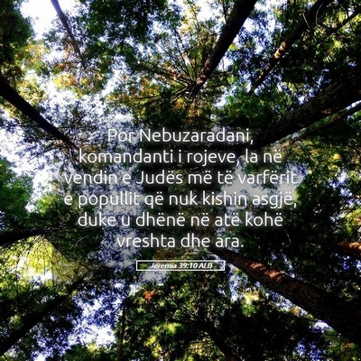 Picture 05 - Jeremia 39:10 ALB - Por Nebuzaradani, komandanti i rojeve, la në - Bible Verse Picture