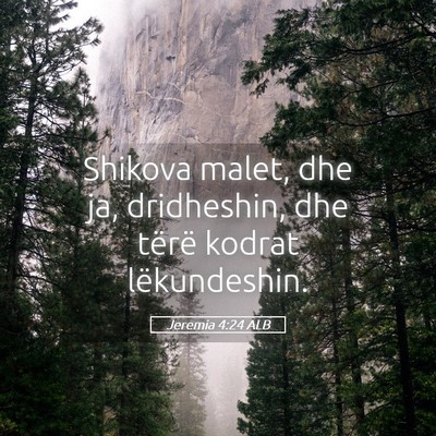 Picture 05 - Jeremia 4:24 ALB - Shikova malet, dhe ja, dridheshin, dhe tërë - Bible Verse Picture