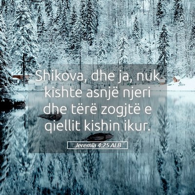 Picture 05 - Jeremia 4:25 ALB - Shikova, dhe ja, nuk kishte asnjë njeri dhe - Bible Verse Picture