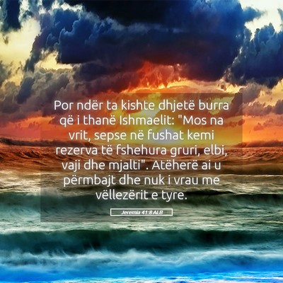 Picture 05 - Jeremia 41:8 ALB - Por ndër ta kishte dhjetë burra që i thanë - Bible Verse Picture