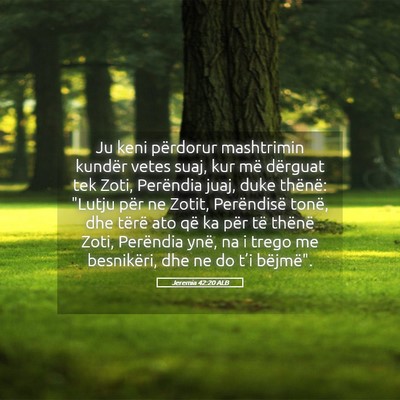 Picture 05 - Jeremia 42:20 ALB - Ju keni përdorur mashtrimin kundër vetes suaj, - Bible Verse Picture