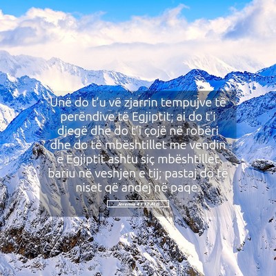 Picture 05 - Jeremia 43:12 ALB - Unë do t’u vë zjarrin tempujve të perëndive - Bible Verse Picture