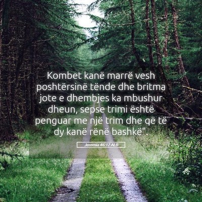 Picture 05 - Jeremia 46:12 ALB - Kombet kanë marrë vesh poshtërsinë tënde dhe - Bible Verse Picture