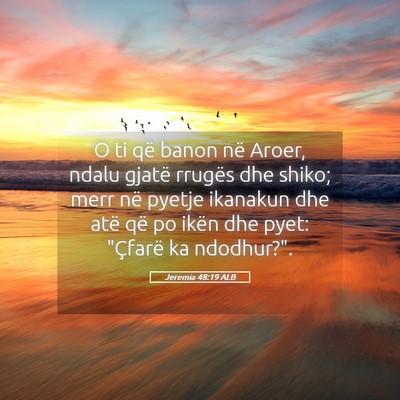 Picture 05 - Jeremia 48:19 ALB - O ti që banon në Aroer, ndalu gjatë rrugës - Bible Verse Picture