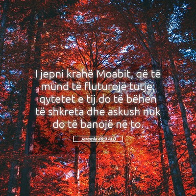Picture 05 - Jeremia 48:9 ALB - I jepni krahë Moabit, që të mund të - Bible Verse Picture