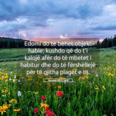 Picture 05 - Jeremia 49:17 ALB - Edomi do të bëhet objekt habie; kushdo që do - Bible Verse Picture