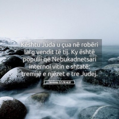 Picture 05 - Jeremia 52:28 ALB - Kështu Juda u çua në robëri larg vendit të - Bible Verse Picture