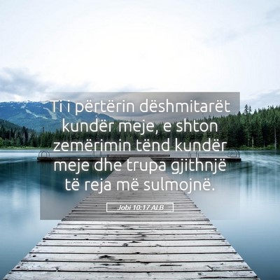 Picture 05 - Jobi 10:17 ALB - Ti i përtërin dëshmitarët kundër meje, e - Bible Verse Picture