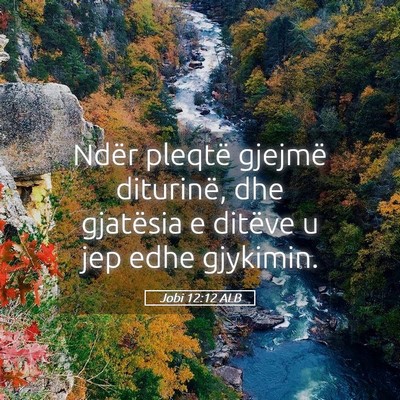 Picture 05 - Jobi 12:12 ALB - Ndër pleqtë gjejmë diturinë, dhe gjatësia e - Bible Verse Picture