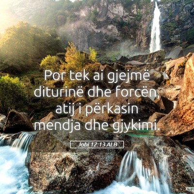 Picture 05 - Jobi 12:13 ALB - Por tek ai gjejmë diturinë dhe forcën, atij i - Bible Verse Picture