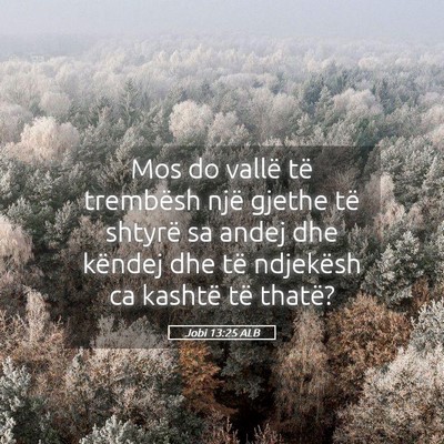 Picture 05 - Jobi 13:25 ALB - Mos do vallë të trembësh një gjethe të - Bible Verse Picture