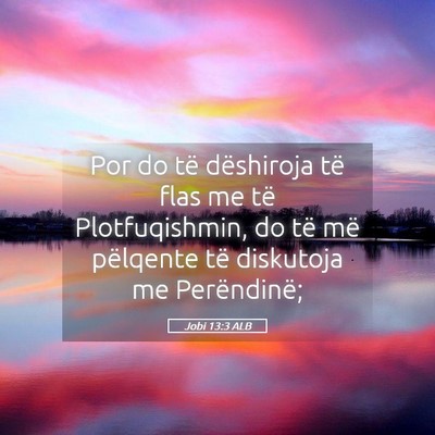 Picture 05 - Jobi 13:3 ALB - Por do të dëshiroja të flas me të - Bible Verse Picture