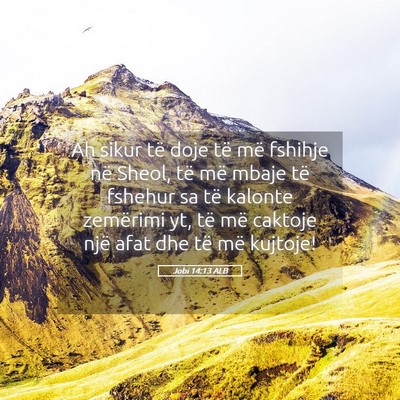 Picture 05 - Jobi 14:13 ALB - Ah sikur të doje të më fshihje në Sheol, të - Bible Verse Picture
