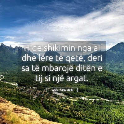 Picture 05 - Jobi 14:6 ALB - Hiqe shikimin nga ai dhe lëre të qetë, deri sa - Bible Verse Picture
