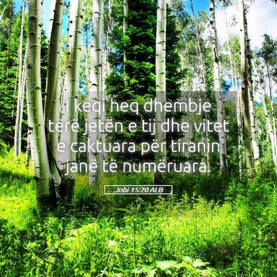 Picture 05 - Jobi 15:20 ALB - I keqi heq dhembje tërë jetën e tij dhe vitet - Bible Verse Picture