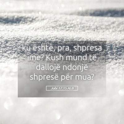 Picture 05 - Jobi 17:15 ALB - ku është, pra, shpresa ime? Kush mund të - Bible Verse Picture