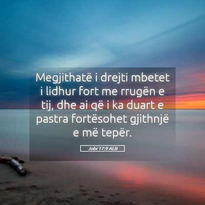 Picture 05 - Jobi 17:9 ALB - Megjithatë i drejti mbetet i lidhur fort me - Bible Verse Picture