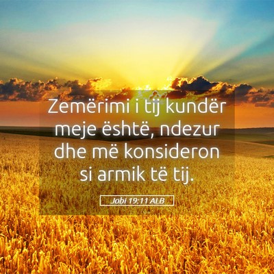 Picture 05 - Jobi 19:11 ALB - Zemërimi i tij kundër meje është, ndezur dhe - Bible Verse Picture