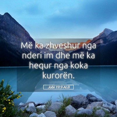 Picture 05 - Jobi 19:9 ALB - Më ka zhveshur nga nderi im dhe më ka hequr nga - Bible Verse Picture