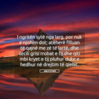 Picture 05 - Jobi 2:12 ALB - I ngritën sytë nga larg, por nuk e njohën dot; - Bible Verse Picture
