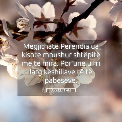 Picture 05 - Jobi 22:18 ALB - Megjithatë Perëndia ua kishte mbushur - Bible Verse Picture
