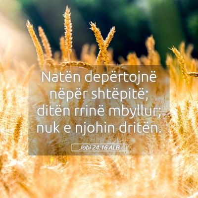 Picture 05 - Jobi 24:16 ALB - Natën depërtojnë nëpër shtëpitë; ditën - Bible Verse Picture