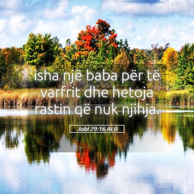 Picture 05 - Jobi 29:16 ALB - isha një baba për të varfrit dhe hetoja rastin - Bible Verse Picture